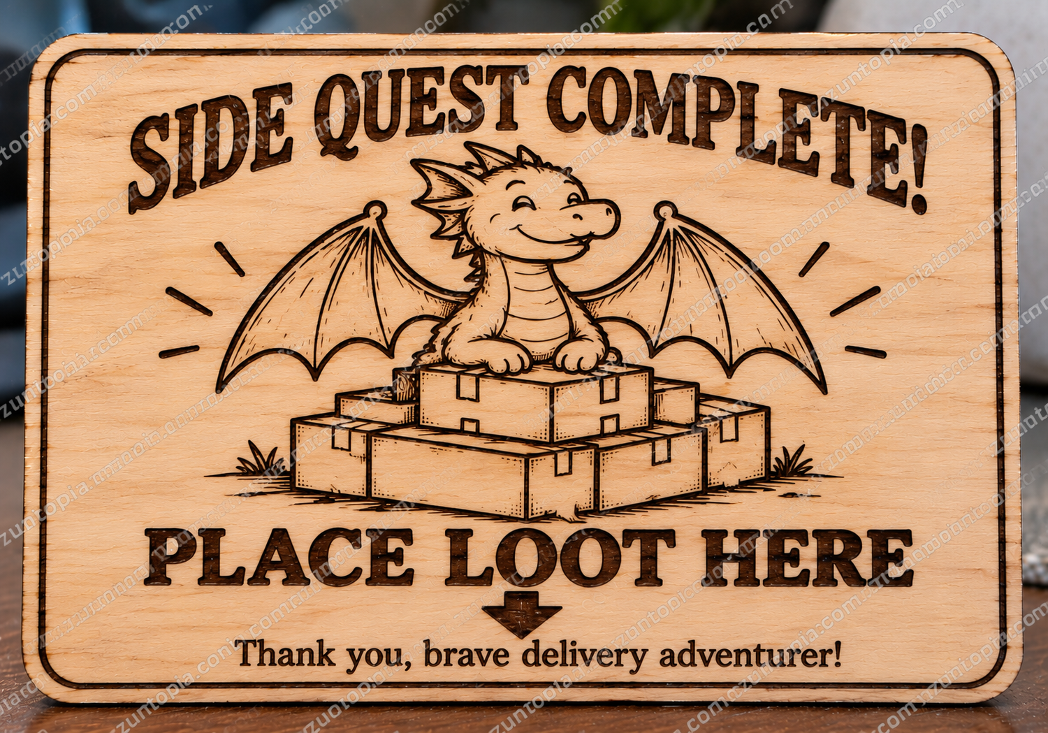 Laser Engraved Wooden Package Delivery Signs – Funny Porch Decor