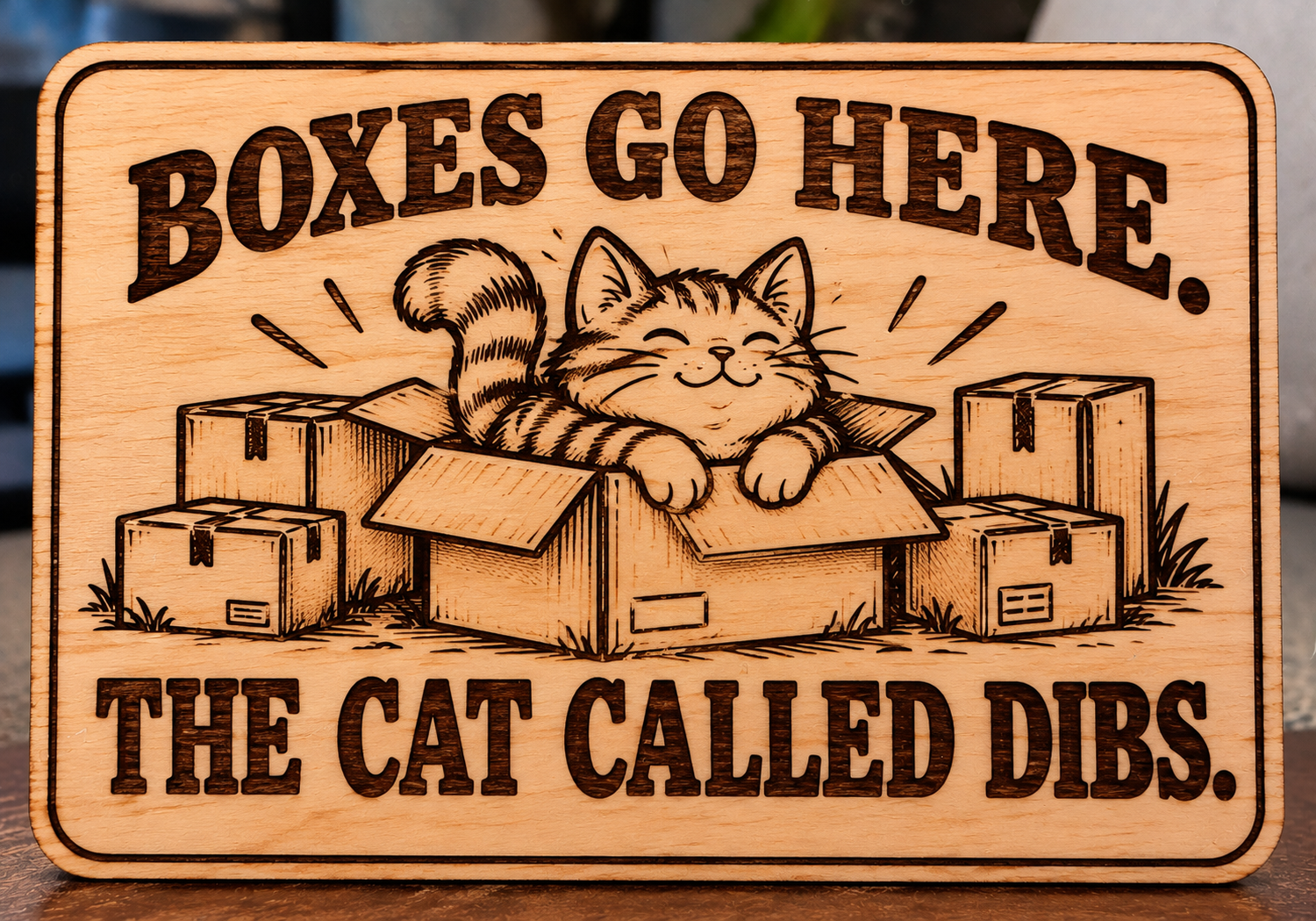Laser Engraved Wooden Package Delivery Signs – Funny Porch Decor